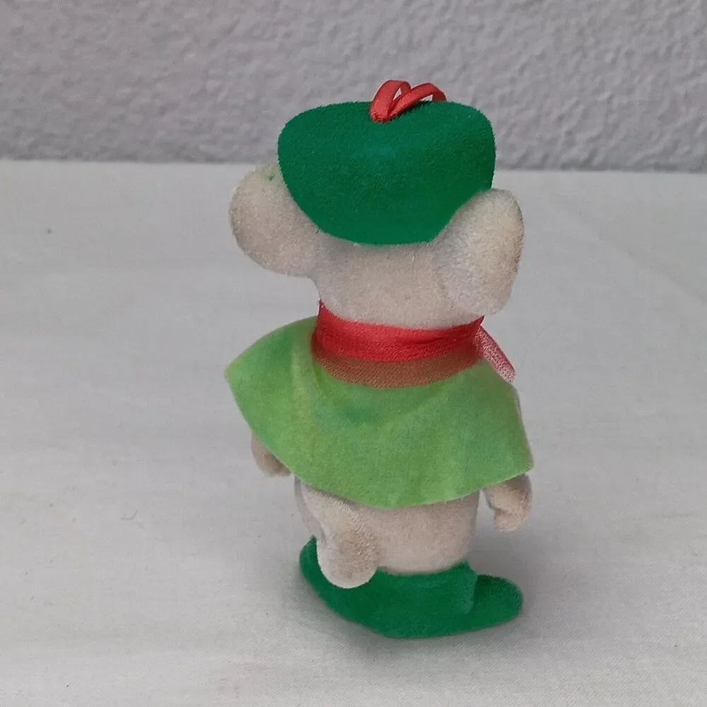 Vintage Disney Ornament 1990 Flocked Rescuers Down Under Miss Bianca 4 inch